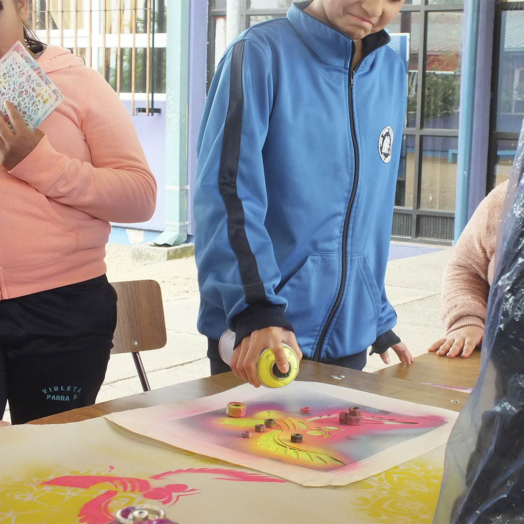 Taller de Stencil | Liceo Violeta Parra, San Carlos, Ñuble.